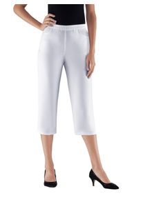 Dames Capribroek met glinsterende vlinderapplicatie in wit ,maat 38, WITT, 100% Polyester
