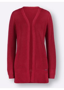 Dames Lang vest in modellerende uitvoering in rood ,maat 38, WITT, 50% Katoen, 50% Polyacryl