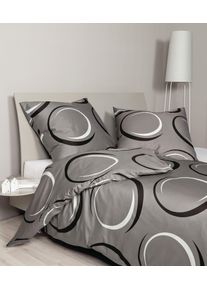 Janine Bettwäsche »Mako-Satin 87083 J. D.«, (2 Tlg.) grau B/L: 140 cm x 200 cm (1 St.) Mako-Satin, hochwertiger Mako-Satin, 100% Baumwolle