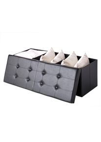 Casaria® Pouf seduta nero 115x38x38cm
