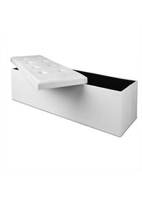 Casaria® Pouf seduta bianco 115x38x38cm