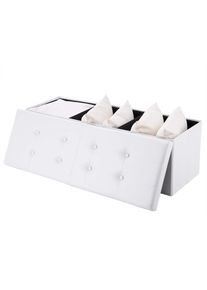 Casaria® Sedile a panchina bianco 115x38x38cm