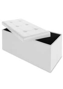 Casaria® Pouf seduta bianco 80x40x40cm