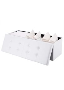 Casaria® Panca bianca 80x40x40cm con vano portaoggetti pieghevole