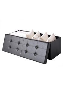 Casaria® Cassapanca pieghevole nera 80x40x40cm