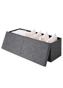 Casaria® Sedile a panchina grigio scuro con coperchio pieghevole