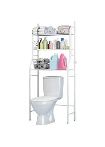 Meuble WC ou machine à laver- Étagère de salle de bains 3 étagères-68x160x25cm(LxHxP)