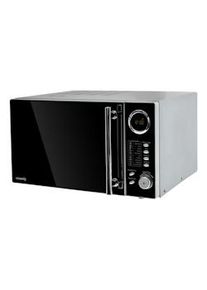 H.Koenig VIO9 Microondas 25L, Temporizador hasta 95 min, Pantalla LED, 5 Niveles de Potencia de Calentado, Modo Grill y Descongelador, Acero