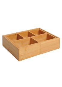 HOMCOM Expandable Bamboo Desk Organizer Wooden Stationery Drawer Kitchen Storage | Aosom Ireland