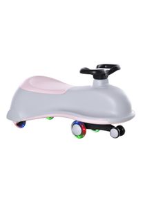 HOMCOM Ride on Tricycle 3 Wheels PP Pedal Trike w/ LED Flashing Wheels & Storage Box for 18-72 Months, Grey+Pink | Aosom Ireland