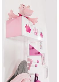 Roba® Garderobenleiste »Krone«, Zur Beferstigung An Der Wand rosa, Größe B/H/T: 45 cm x 54 cm x 19 cm B/H/T: 45 cm x 54 cm x 19 cm ,...