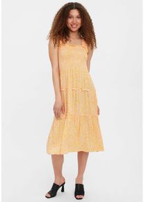 Véro Moda Vero Moda Midikleid »Vmjenny Sl Smock Calf Dress Wvn« gelb, Größe S - N-Gr, Trendy Sommerkleid von VERO MODA