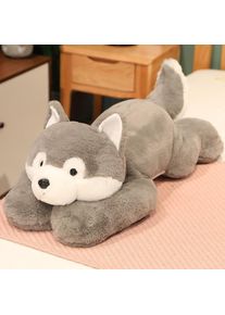 Soft Prone Animal Plush Toy Cute Lazy Stress Relief Gift, Husky