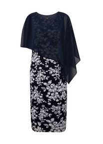 GOLDNER Kleid Damen nachtblau / weiß Größe 19