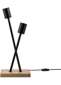Paco Home Tischleuchte »Tischlampe Iks«, 2 Flammig-Flammig, Stehlampe Led Lampe Wohnzimmer Vintage Retro Industrial Design e27 schwarz, Größe Höhe:...