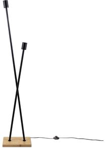 Paco Home Stehlampe »Stehleuchte Iks«, 2 Flammig-Flammig, Stehlampe Led Lampe Wohnzimmer Vintage Retro Industrial Design e27 schwarz, Größe Höhe:...