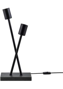 Paco Home Tischleuchte »Tischlampe Iks«, 2 Flammig-Flammig, Stehlampe Led Lampe Wohnzimmer Vintage Retro Industrial Design e27 schwarz, Größe Höhe:...
