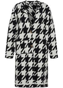 Ulla Popken Dames Gebreid vest zwart / wit M-L