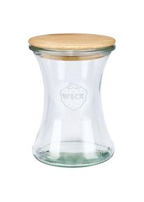 Glazen WECK delicatessenpot 370 ml met houten deksel
