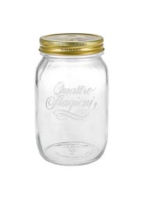 Inmaakpot 1000ml | Quattro Stagioni | Voorraadspot | Weckpot | Opslagpot | Mason Jar | Conservenpot van Bormioli Rocco | Met Deksel