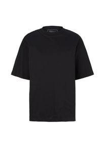 Tom Tailor Denim Herren Oversized T-Shirt, schwarz, Uni, Gr. XXL, baumwolle