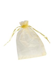 1 Pack - Organza bags with satin ribbon-drawstring gold | 150 x 200 mm