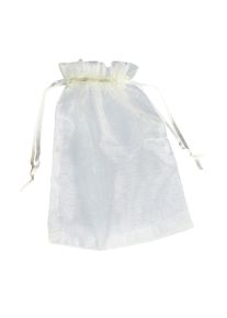 1 Pack - Organza bags with satin ribbon-drawstring cream | 150 x 200 mm