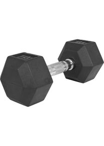 Gorilla Sports Kurzhantel »Hexagon Kurzhantel Gummi 10 Kg« schwarz, Verchromte, geriffelte Kurzhantelstange mit 15 cm Grifflänge