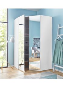fresh to go Eckkleiderschrank »Level«, Mit Spiegeltüren weiß, Größe H: 216 cm H: 216 cm , Moderner Eckschrank