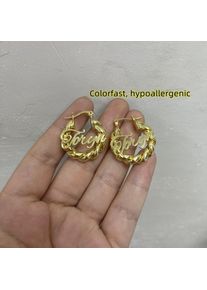 Custom Name Hoop Earrings For Kids Baby Personalized Letter Earrings Mini Twist Hoop Earrings Stainledd Steel Hypoallergenic