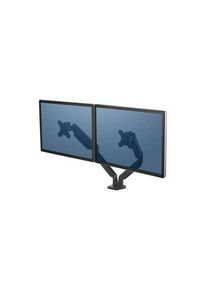 Fellowes Justerbar dobbel skjermarm med 2x USB-A 3.0, Klemme, 8kg, 32" (81.3 cm), Støttede skjermer - 2, Svart - 8042501