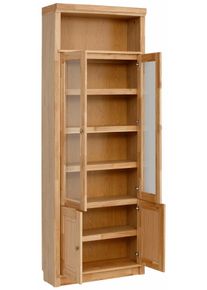Home Affaire Bücherregal »Soeren«, massiver Kiefer, in 2 Höhen, Tiefe 29 cm, Türen mit Klarglas Einsatz