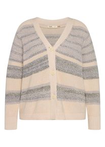 Ulla Popken Dames Gebreid vest beige / blauw / grijs 9XL-10XL