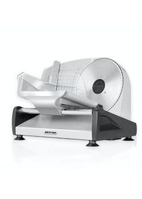 MPM MKR-04M Affettatrice semiprofessional,Spessore di Taglio Regolabile,Lama in Acciaio Inox, 150W, Argento