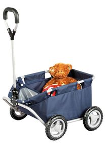 Pinolino® Bollerwagen »Alfred« blau, Metallgestell silber lackiert mit Stoff in marineblau