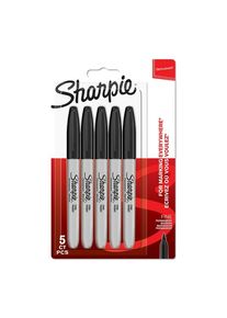 sharpie Permanent Marker | Marker Stifte mit feiner Spitze | schwarz | 5 Stück