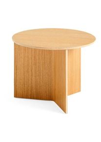 Hay Side table Slit Wood, Round Oak,
