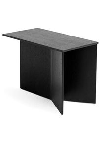 Hay Side table Slit Wood, Oblong Deep black RAL 9005,