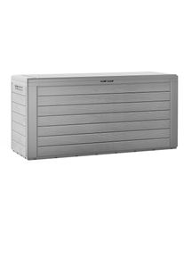 Deuba® Coffre de jardin gris 120x46x57cm effet bois rangement