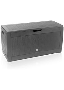 Deuba® Coffre de jardin gris 119x48x60cm malle de rangement