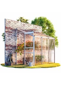 Gardebruk® Serre de jardin murale alu 190x122x202cm avec fondation