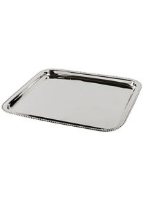 Fink Dekotablett »Diva, Silber, Quadratisch«, (1 St.), silberfarben, Größe B/H/T: 38,5 cm x 2 cm x 38,5 cm B/H/T: 38,5 cm x 2 cm x 38,5 cm ,...