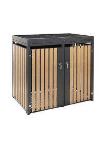M&uuml;lltonnenbox mit Blumenkasten - Tchibo - Anthrazit