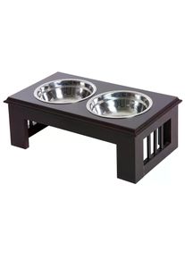 PawHut Stainless Steel Pet Feeder, 43.7Lx24Wx15H cm-Brown | Aosom Ireland