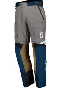 Scott Dualraid Dryo, pantalon en textile imperm&eacute;able , couleur: Bleu Fonc&eacute;/Gris/Marron , taille: 3XL