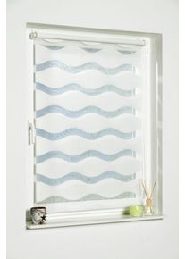 K-home Doppelrollo »Welle« Lichtschutz ohne Bohren im Festmaß in weiß