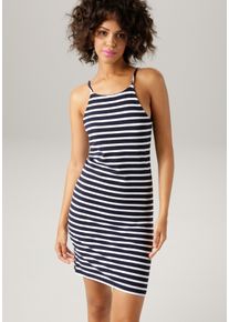 Aniston Casual Sommerkleid, Marine-Look Oder Bunt Gestreift - Du Hast Die Wahl - Neue Kollektion blau, Größe 38 - N-Gr, Ärmelloses Damenkleid aus...