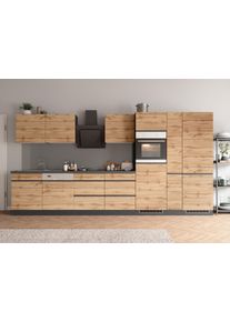 HELD MÖBEL Held Möbel Küche »Riesa«, Stellbreite 390 Cm, Wahlweise Mit Induktionskochfeld braun, Größe B/H/T: 390 cm x 200 cm x 60 cm B/H/T: 390 cm x 200 cm x...