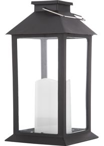 Nino Leuchten Led Solarleuchte »Ferrara«, 1 Flammig-Flammig, Glas Klar Kerze Weiß Mit Flackereffekt schwarz, Größe Höhe: 32 cm 1 flammig ,...