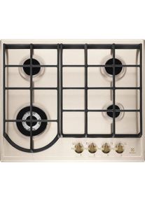 Plita incorporabila pe gaz Electrolux EGH6343RON, 4 arzatoare, gratare de fonta, rustic crem